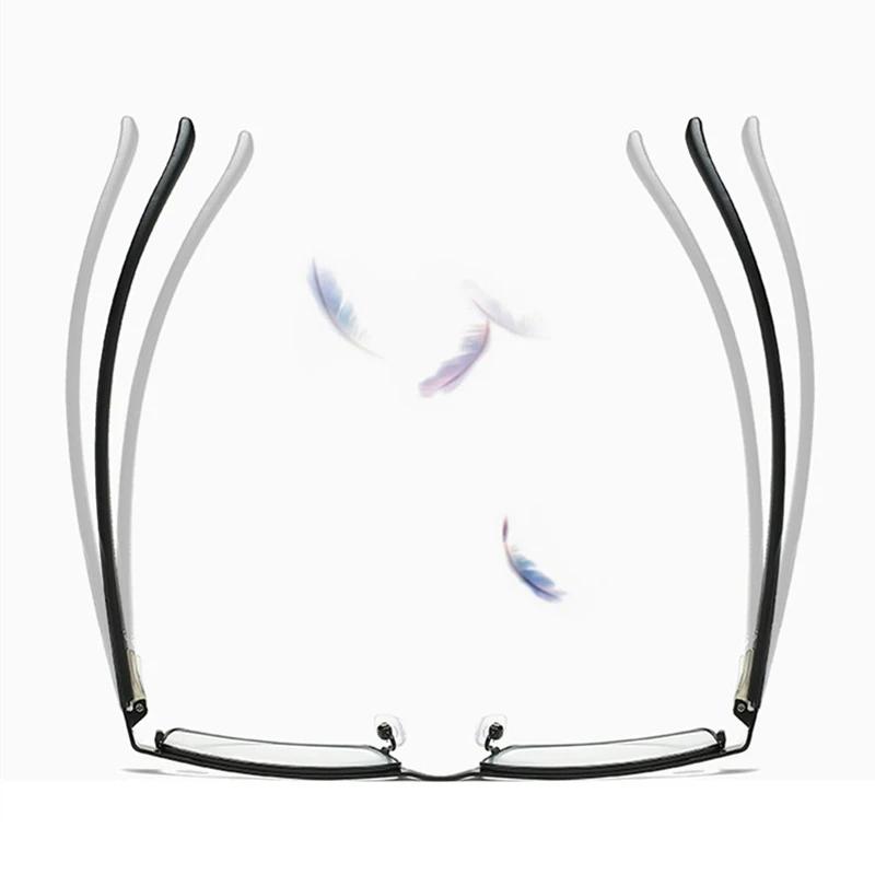 Anti-Blue Light Business Titanium Alloy Reading Glasses Men Non Spherical 12 Layer Coated Lenses Hyperopia Eyewear +1.0 To +4.0