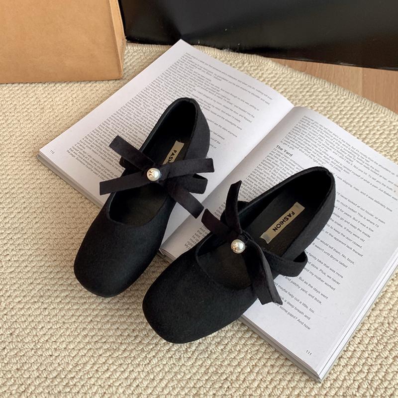 Fashion French Grey New Heightened Bow Shoes for Women