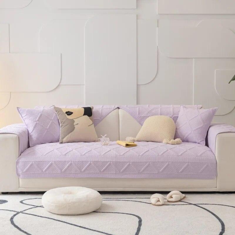 Cotton Sofa Cover for Living Room Non-slip Solid Color Sofa Cushion Four Seasons Universal Modern Couch Slipcovers Sofas Towel