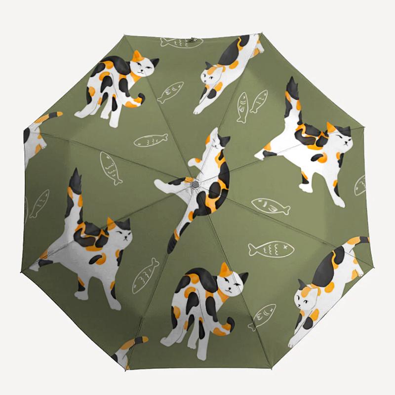 

1pc Cat Fish PatternAutomatic Open/close Umbrella, 8-Rib sturdy structure, Portable Travel Umbrella, Parties, Everyday Usec29