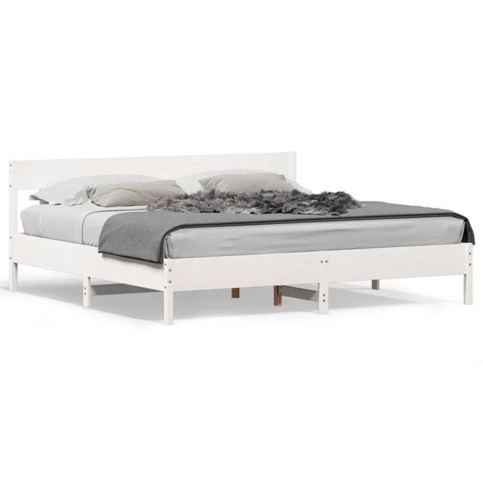 VidaXL Bed Frames and Headboards, Double Bed with Slatted Base, Adult Bed, Bedroom Furniture, White 200x200 3216201