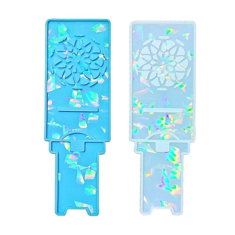 Phone Holder Epoxy Resin Mold Cellphone Bracket Mobile Stand Holographic Silicone Mould DIY Craft Jewelry Making Casting