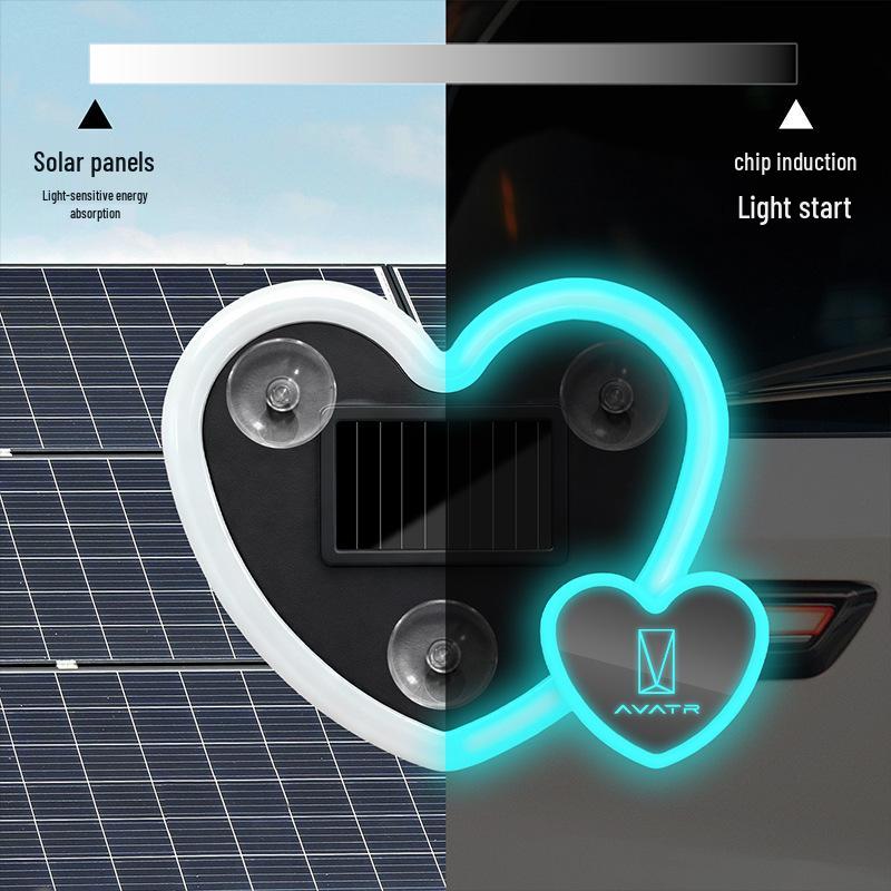 Heart-Shaped Solar Lamp for Avatr 06/07/11/12 - Car Decorative & Atmosphere Light