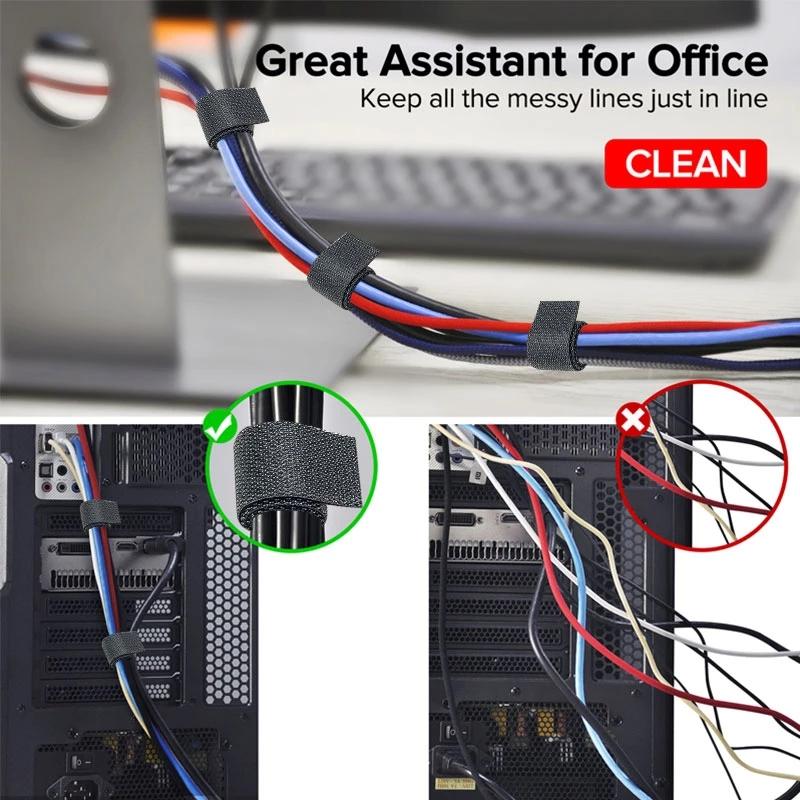 USB Cable Organizer Winder Ties for Mouse Earphone PC Cord Management