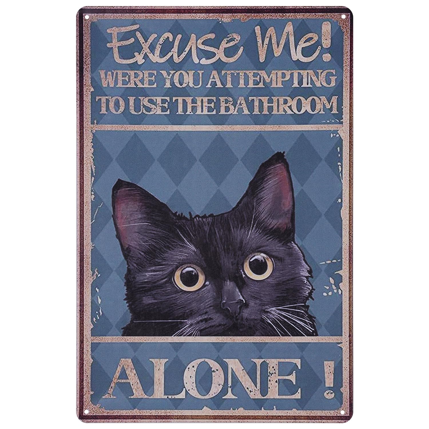 

Tin American Stylish Sign, Cat, Style, Antique, Retro, Vintage, (18, Approx. 20x30cm)