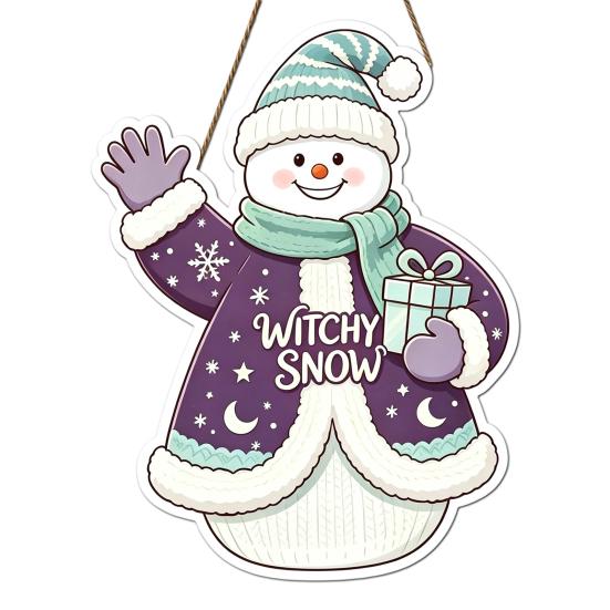 Seasonal Party Supplies Wooden Christmas Hanging Pendant, Cartoon Welcome Sign for Front Door, Holiday Shop Decorations Wall Decor with Cute