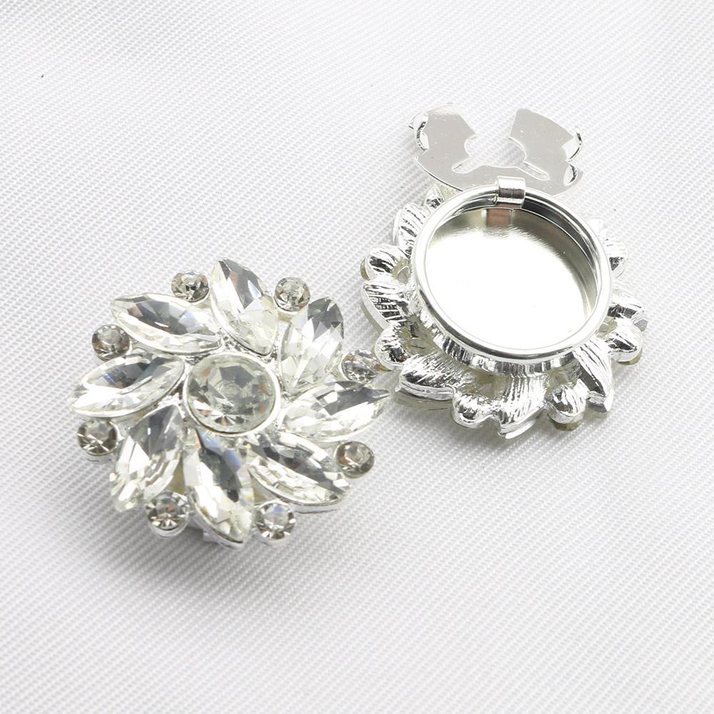 Top Selling 2 pieces of 26MM Clothing With Cufflinks, Women's Temperament Shirt, Formal Dress Cufflinks, Simple Rhinestone Cuffl