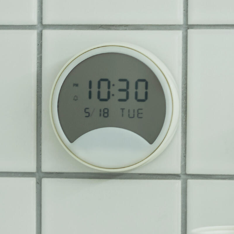 Half-moon digital bathroom suction silent waterproof clock
