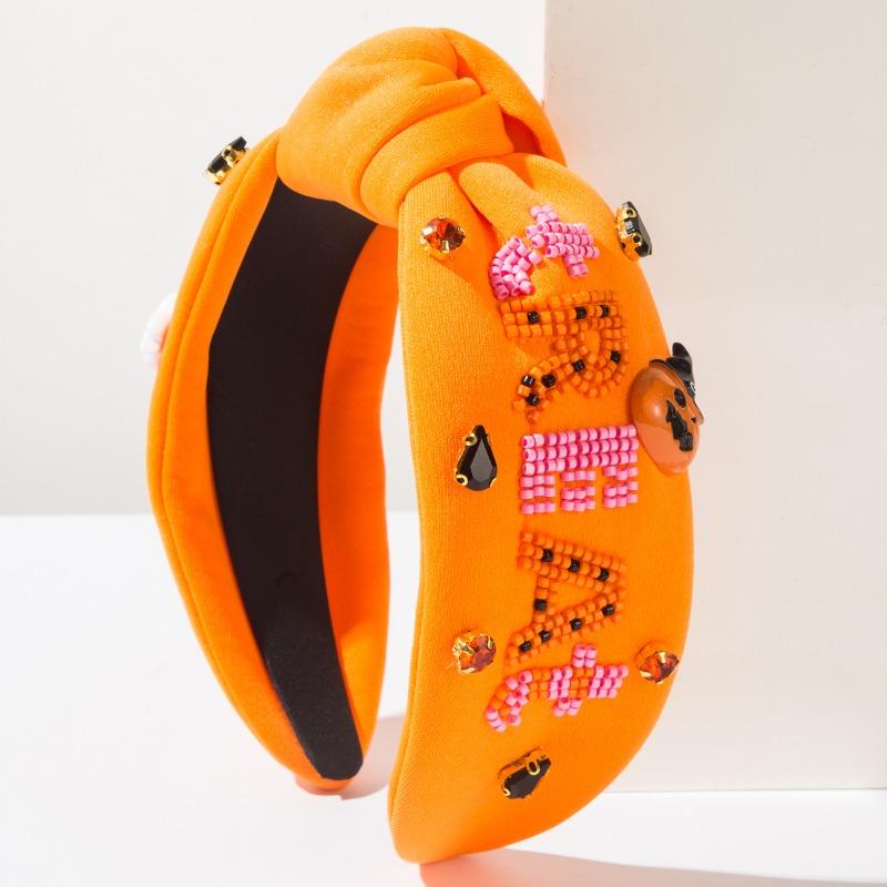New Halloween element headband, unique female personality, diamond-encrusted rice beads, ghost pumpkin accessories decoration