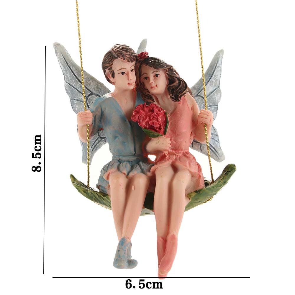Garden Micro Landscape Scene Decoration Micro Landscape Resin Craft Flower Fairy Couple Figurines