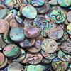 2Pcs 15Mm Natural Abalone Shell Disc Flat Round Loose Beads Coin Colorful Shell Do-It-Yourself Wind Chimes Pendant Crafting Jewelry Making