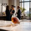 Bar Cabinet Display Piece Goose Shaped Whiskey Decanter, 3D Animal Glass Bottle with Stopper, Transparent Amber Novelty Wine Dispenser for Home