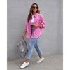 Holes Raw-edges Denim Jacket Women Spring Autumn Shirt Style Jeancoat Casual Top Rose-Red Orange Purple Outerwear Lady Coat