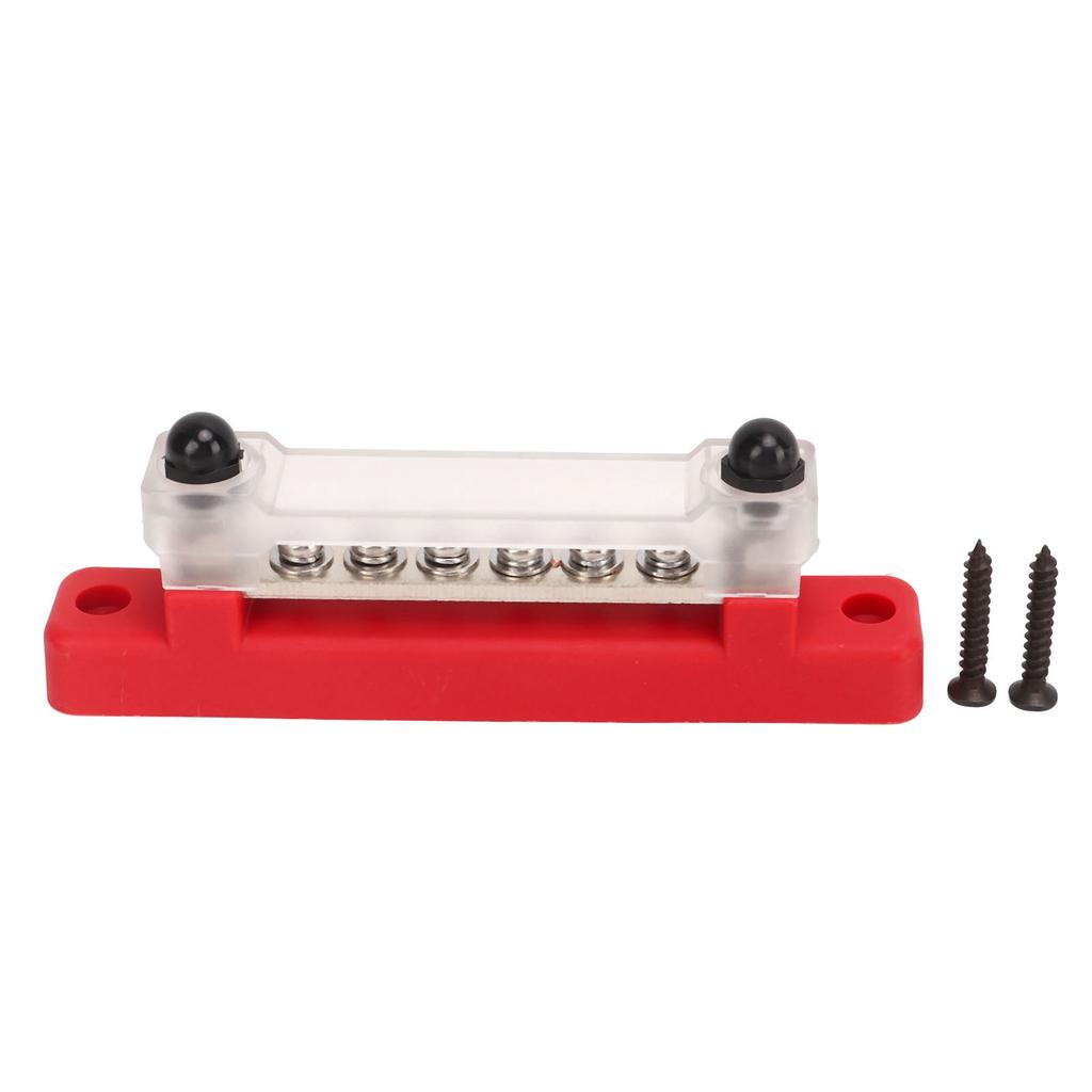 48V 150A 6 Terminal Bus Bar Power Distribution Block with Cover M6 Studs M4 Screws for Car RV   Marine Boat