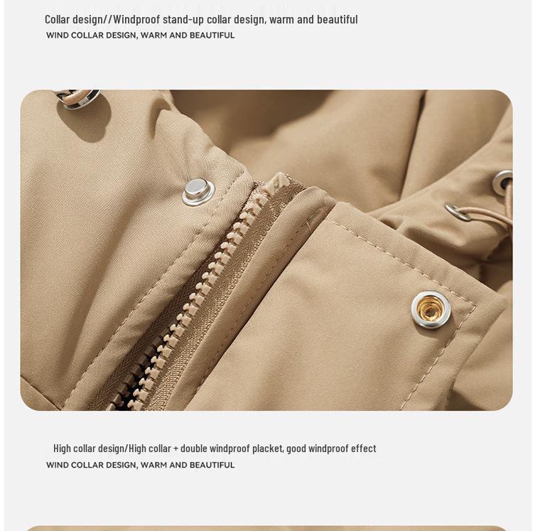 Men's Solid Color Cotton Jacket: Simple, Versatile, and Thickened for Autumn and Winter.