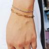 Dainty Gold Bracelets for Women,Gold Color Stainless Steel Adjustable Layered Paperclip Tennis Chain Bracelet Cute Jewelry