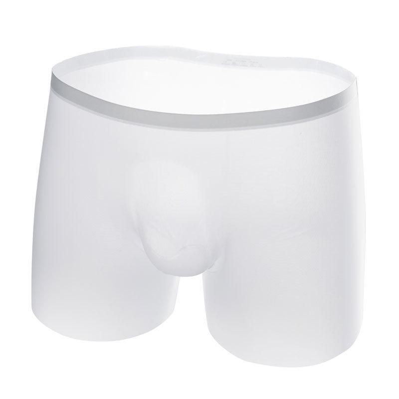 Men's Spring-Summer Ice Silk 3D Seamless Boxer Briefs – Lightweight, Transparent, Plus Size