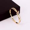 Classic Design Cross Semicircle Zircon Bracelet Bangle For Women Stainless Steel Gold Rose  Silver Color  Jewelry