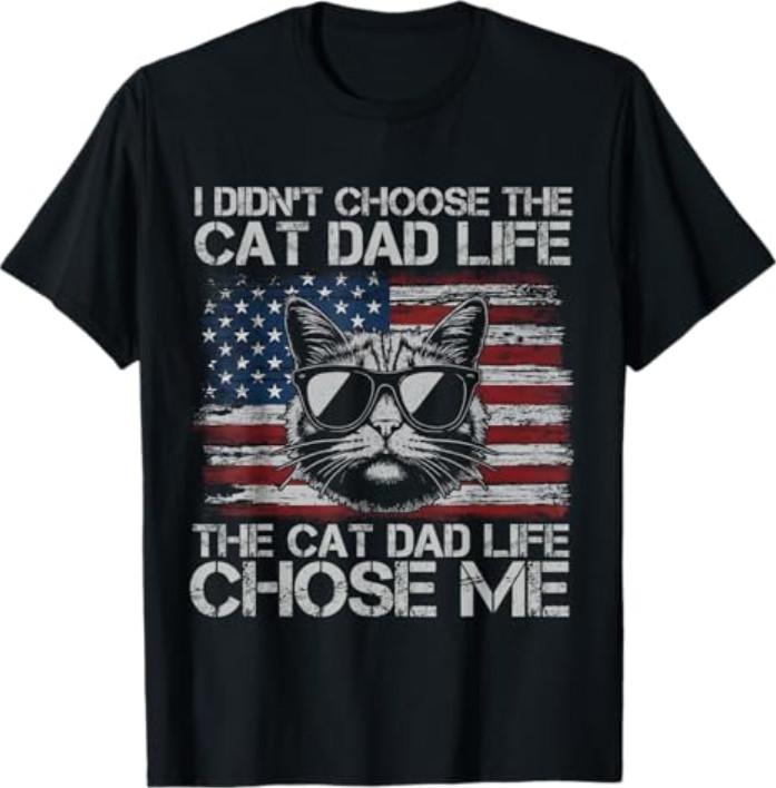 I Didn t Choose The Cat Dad Life The Cat Life Chose Me T-Shirt S разноцветный