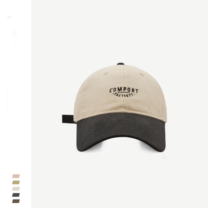 

High quality street fashion stitching contrasting color baseball cap for men and women couples shopping letter embroidery cap summer Adjustable