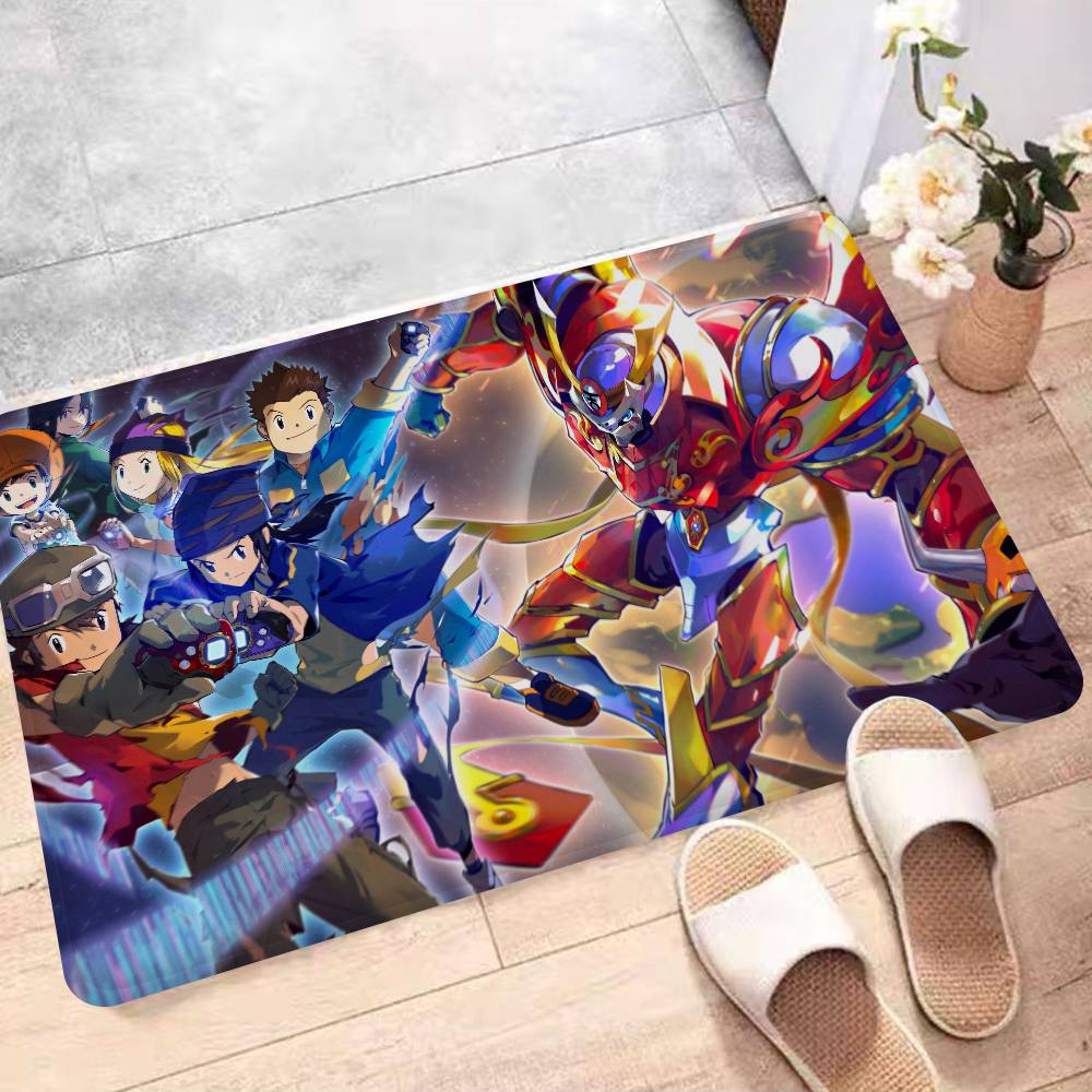 Kreslená D-Digimon Vstupní rohožka Pratelná Protiskluzová Podložka do obývacího pokoje k pohovce a křeslům Kuchyňská uvítací rohožka