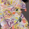 Colorful Floral Scarf for Women In Spring and Summer Versatile Tulle Scarf Sunshade Cotton Linen Scarf Seaside Desert Sun Protection Shawl