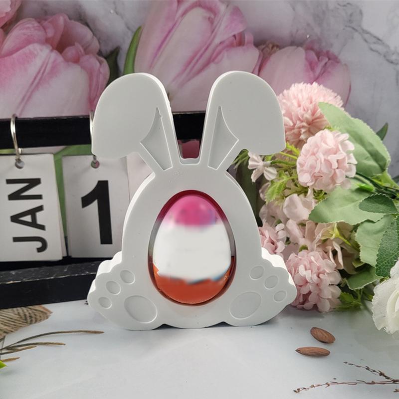 Easter Silicone Mold Hollow Bunny Resin Molds Easter Epoxy Resin Silicone Gypsum Molds Cartoon Home Aesthetic Decor For Crafts