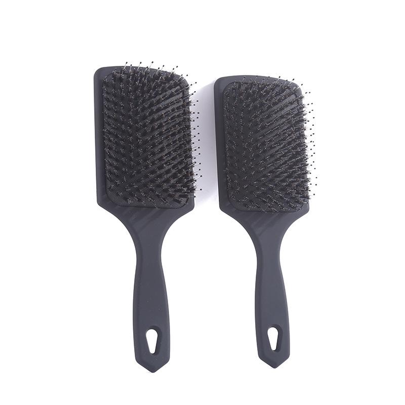 Boar Bristle Black Hair Brush Airbag Head Massage Detangler