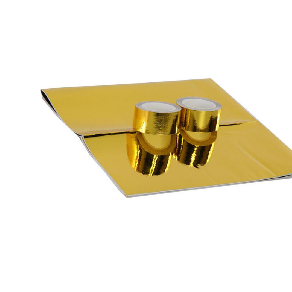 

Car 1200°F Continous Adhesive Reflective Gold Head Shield Tape + 2 Rolls 1 ×5M