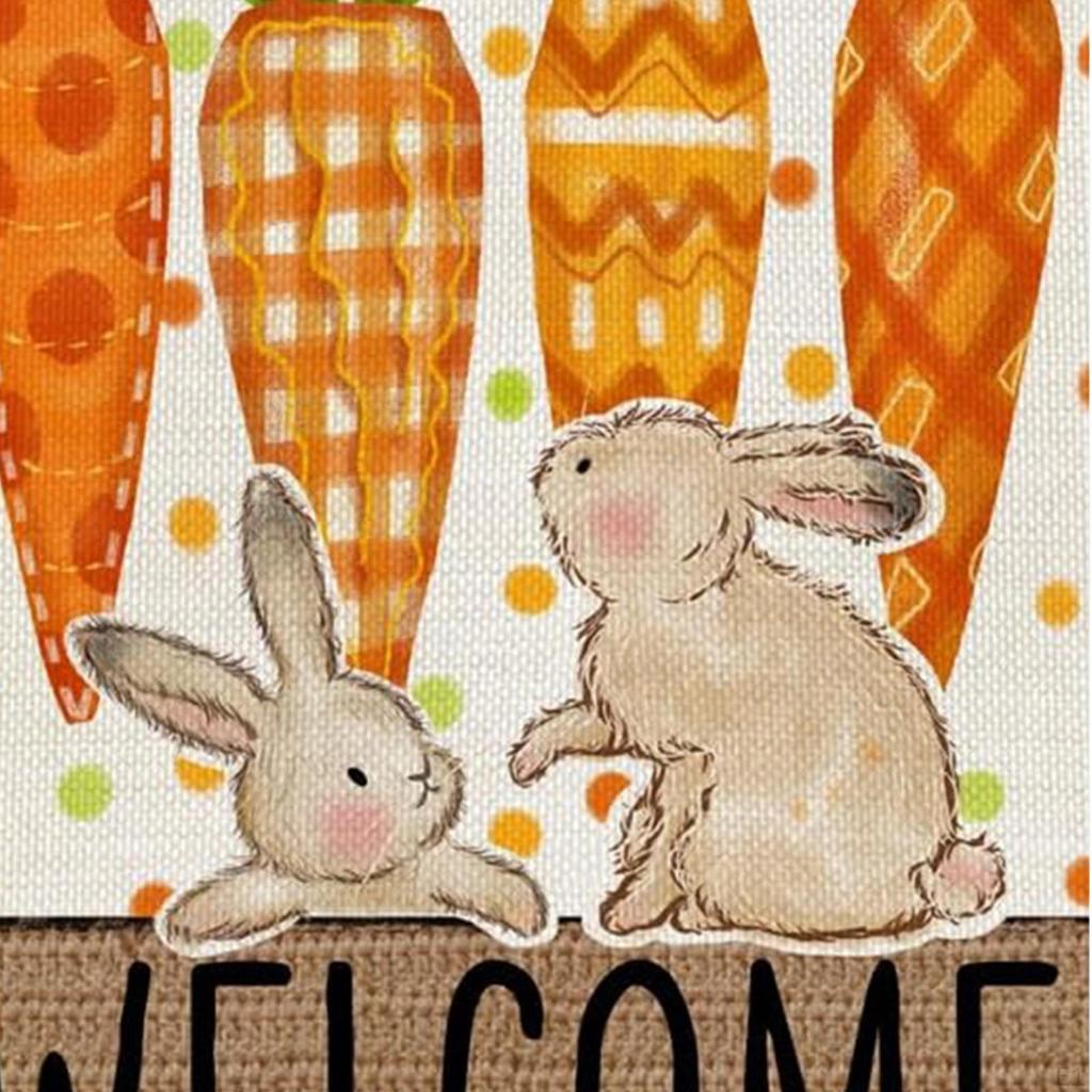 Bandera de Jardín de Pascua Decoración del Hogar Decorativa Vertical de Doble Cara para Patio Exterior