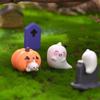3D Halloween Small Ornaments Cute Ghost Candlestick Ornaments Halloween Ghost Tombstone  Outdoor