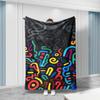 1pc Vibrant Abstract Flannel Blanket - Soft, Breathable  Polyester, All-Season Cozy Throw with Colorful Digital Print, Perfe