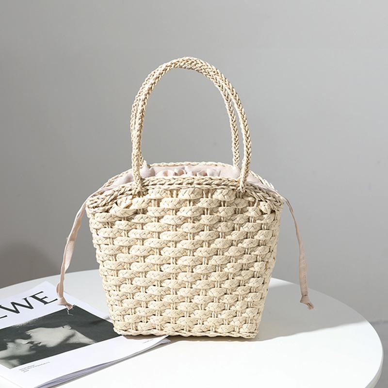 

IELGY Женская универсальная простая милая повседневная тканая сумочка. бежевый