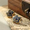 SUYU Irregular Design Star Pendant Blue Screw Earrings For Women's Light Luxury Vintage Earrings Daily Wedding And Holiday Gifts
