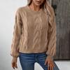 Vintage Autumn Winter Knitwear Loose Long Sleeve O Neck Solid Color Cardigan Sweater Top
