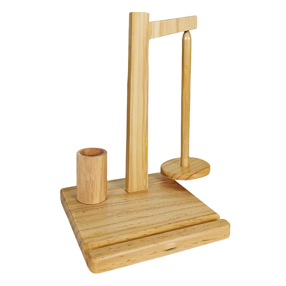 Wooden Yarn Holder Yarn Ball Holder with Phone Stand Yarn Spinner Rotatable Yarn Ball Storage Rack Crocheting Accessories