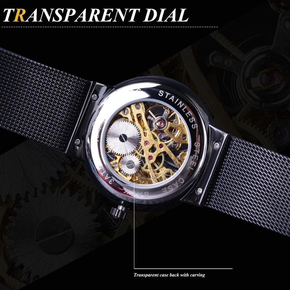 Forsinging Neue Top-Herrenuhr Casual Business-Stil Vollhohle Herren-Mechanische Uhr Herren Wasserdicht Leuchtend