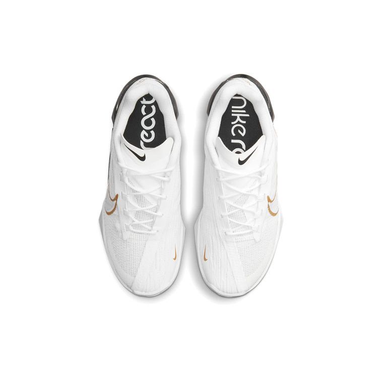 Nike React Metcon Turbo Black Metallic Gold Women Sneakers White CT1249-170