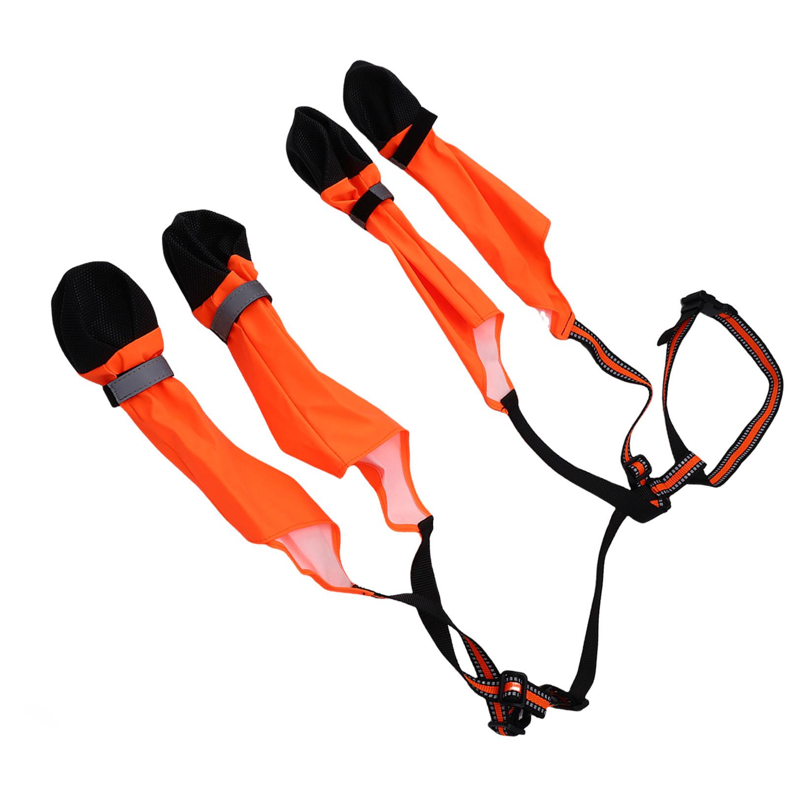 

Ботинки на подтяжках для собак Дышащие Застежка-липучка Водонепроницаемые Ботинки для собак Защита лап для прогулок на открытом воздухе Оранжевые