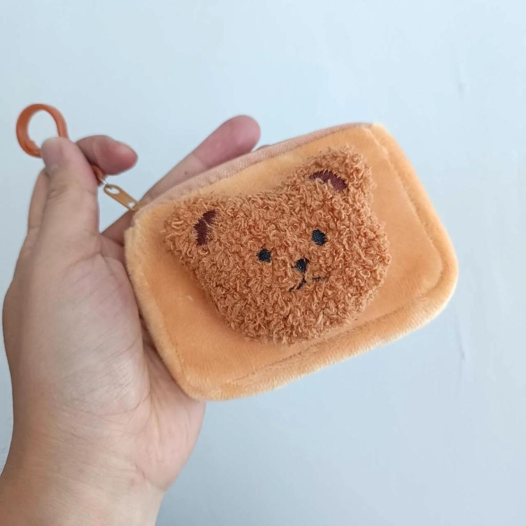 Creative Purse Cartoon Frog Animal Cute Zipper Plush Three-dimensional Coin Purse Pouch Purse Earphone Wallet Key Bag