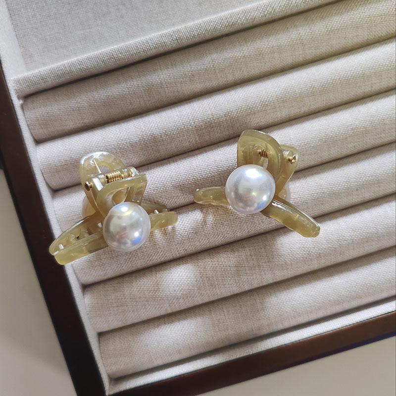 2pc Solid Pearl 4.5cm Hair Claw Clips Grips Clamps for Girls Women Kids Child Gift Hair Party Accessories Crab Headband