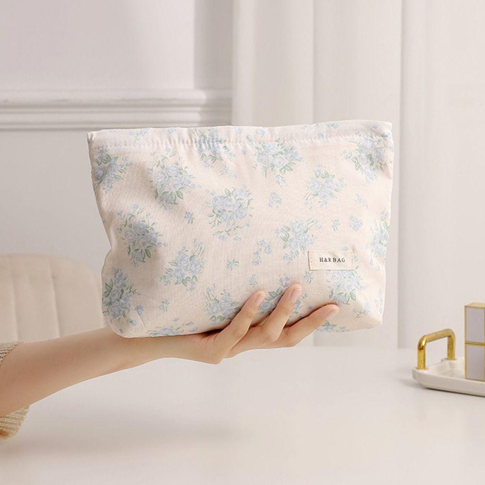 Flower Printed Cosmetic Storage Bag Floral Toiletry Handbag New Women Cosmetic Pouch  Travel