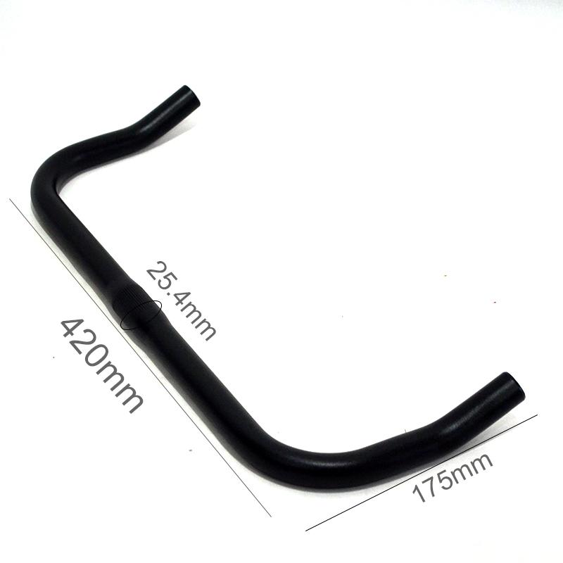 Bike Handlebar Rest Bend Bar Aluminum Alloy 22.2 *25.4*420mm Single Speed Bike Track Fixed Gear Road Bicycle Bullhorn Handlebar
