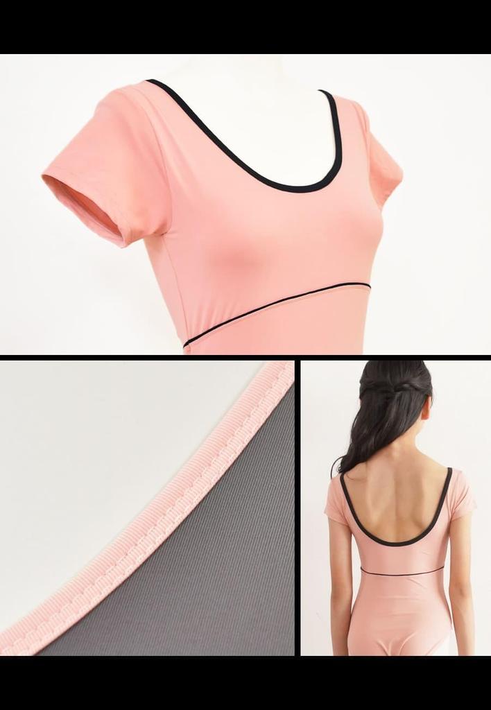 Coco Lady Trimming x Pink S [abby] Leotard/Taupe