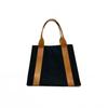 Canvas Tote Bag Business Bag Casual Bag Canvas Tote Large Capacity 2way A4 Simple Black X Brown [TAJO] Men's Women's