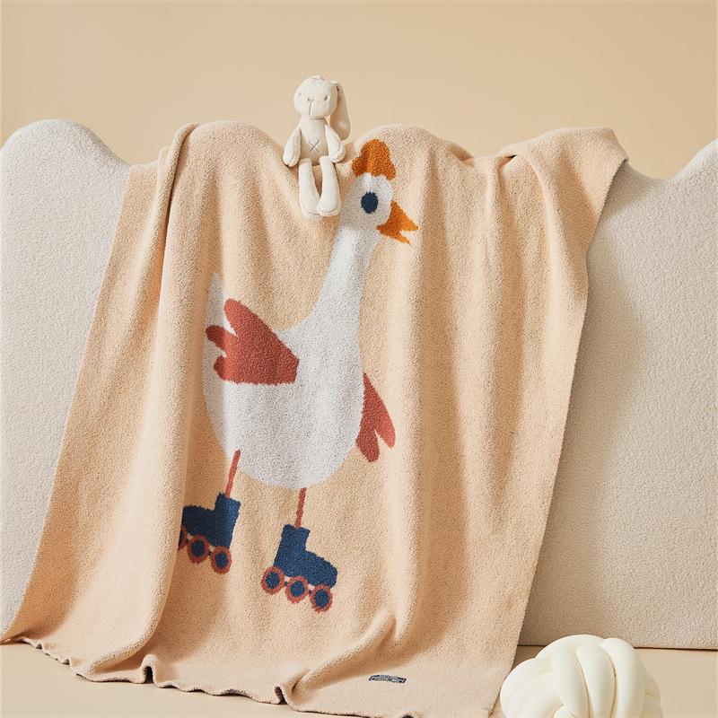 Ruijing Little Goose Knit Blanket - Multi-purpose Decorative Blanket for Office, Nap, and Sofa.