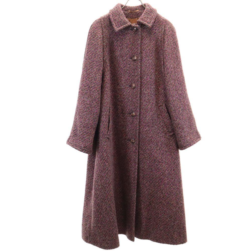 Aquascutum 70s 80s Vintage Wool Coat Purple Women Used
