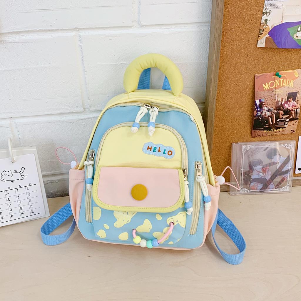 Schoolbag small fresh high-value girl leisure travel backpack contrasting colors versatile middle school students make-up class mini schoolbag