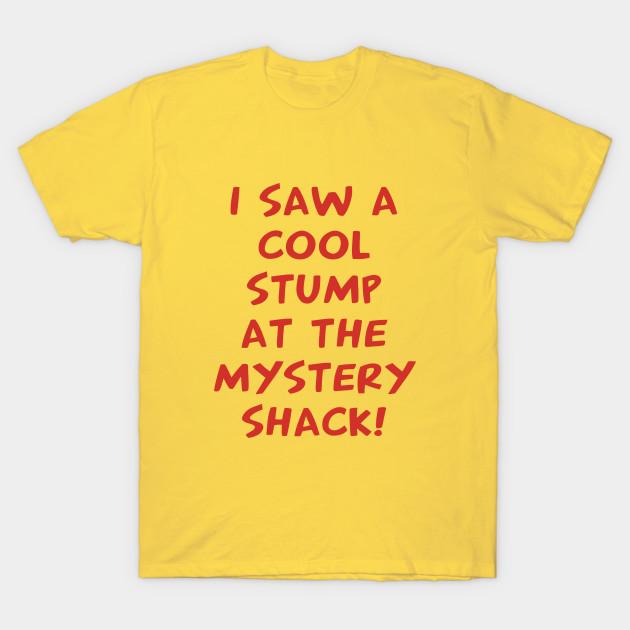 Men Black Print T-shirt I Saw A Cool Stump At The Mystery Shack No-Cut Transfer Paper Print Cotton Tshirt