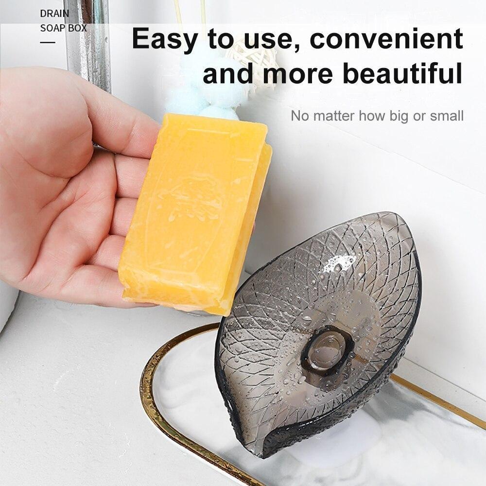 Leaf-shaped Soap Dish with Suction Cup